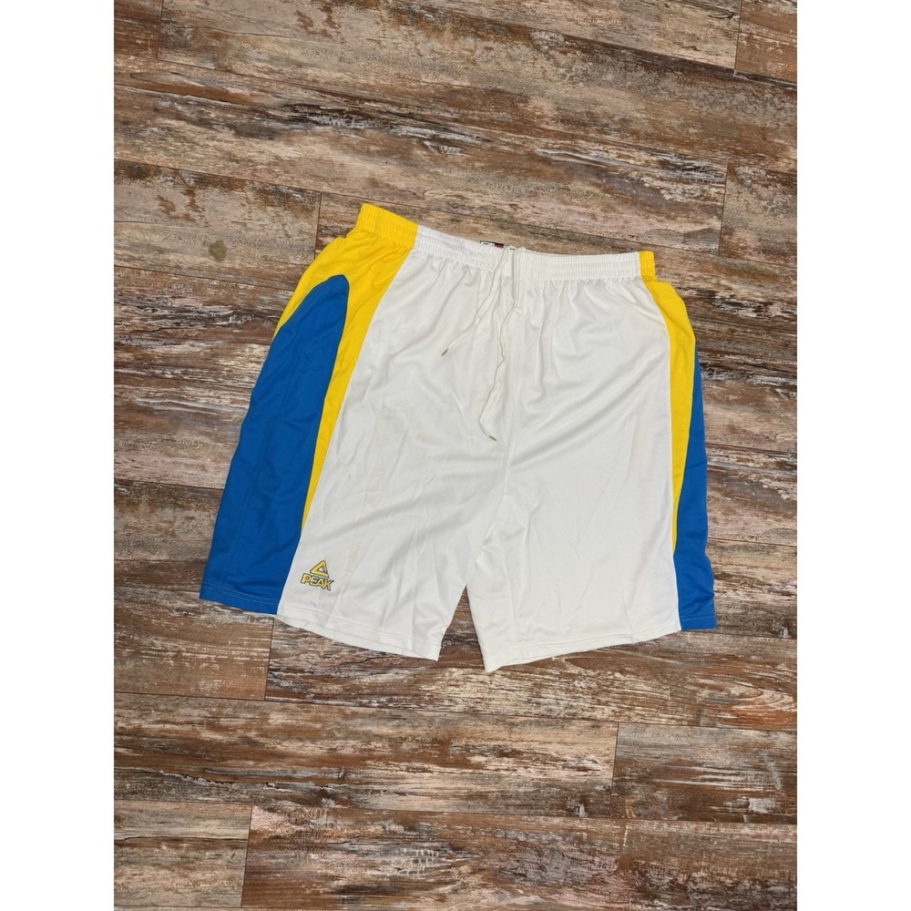 Mens Peak Basketball Team Player Issued Shorts Size 3XL *See Info* White Blue